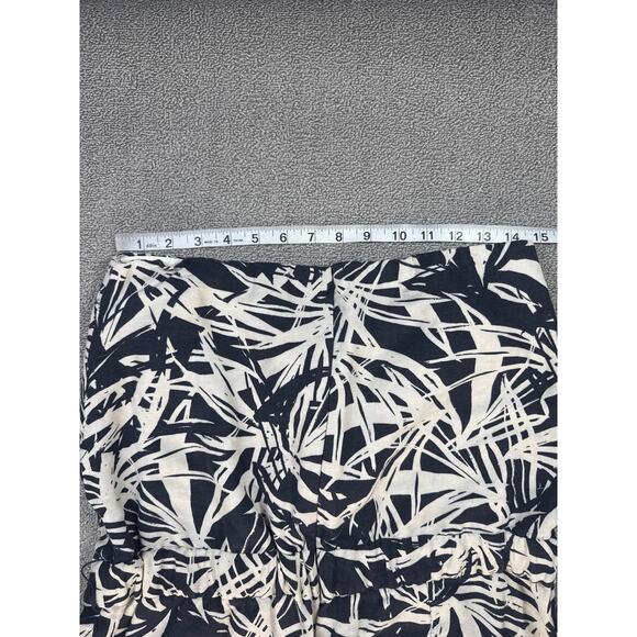 Ann Taylor Loft Strapless Jungle Fever Palm Leaf Jumpsuit Linen Blend Size 6 - Picture 7 of 10